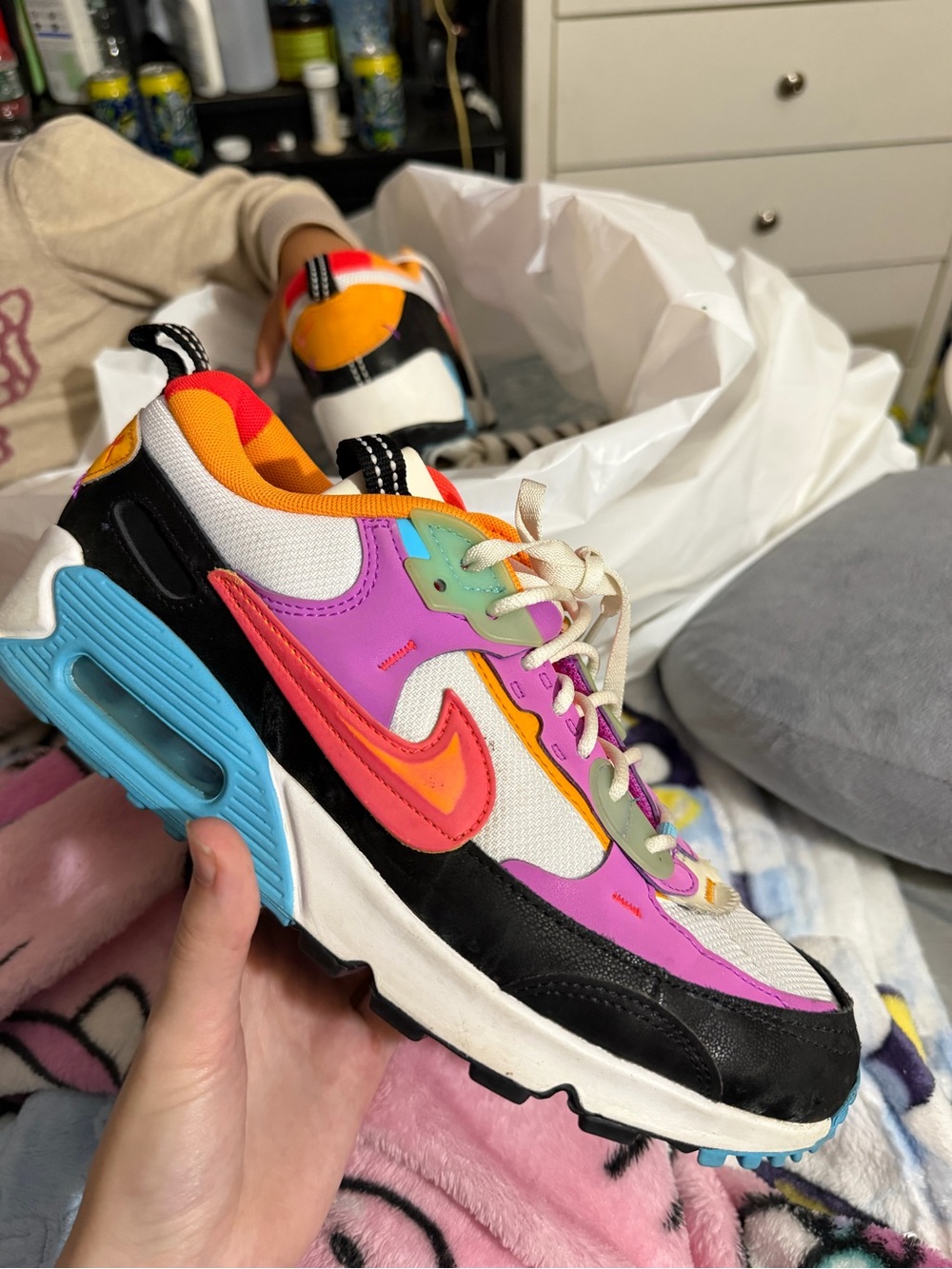 Nike Multicolor Women's Sneakers with Pink, Orange & Blue Accents